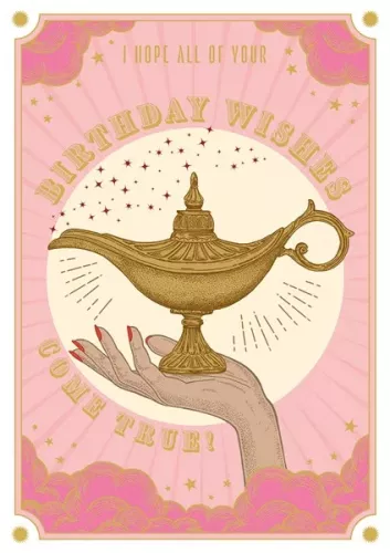 Birthday Wishes Magic Lamp, Greeting Card