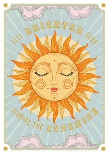 Feel Brighter Soon Sun, Greeting Card