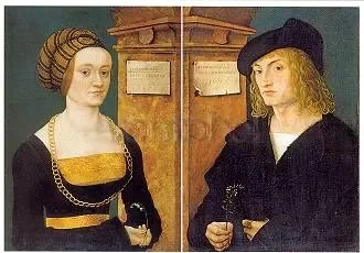 Portrait of Barbara Schellenberger, Portrait of Hans Schellenberger (1507), Postcard