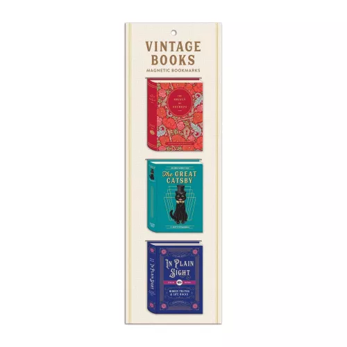 Vintage Books Shaped Magnetic Bookmarks