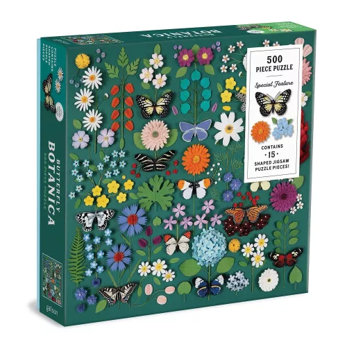 Butterfly Botanica, 500 Piece Puzzle with Shaped Pieces