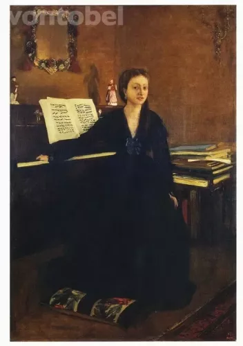 Madame Camus at the Piano (1869), Postcard