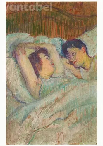 In Bed (1892), Postcard