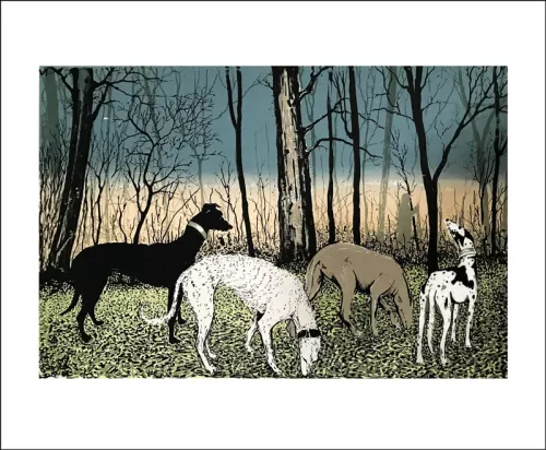 Out with the Dogs, Greeting Card