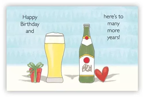 Happy Birthday, Beer bottles, Greeting Card