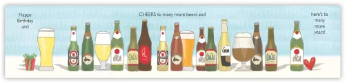 Happy Birthday, Beer bottles, Greeting Card