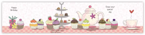 Happy Birthday, Cup Cake Buffet, Greeting Card
