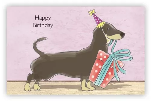 Happy Birthday, Dog & Cat with gifts, Greeting Card