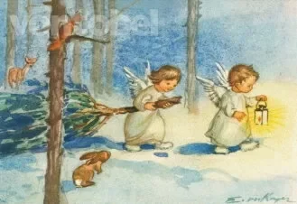 Two Angels travel through the Forest (IN DEUTSCHLAND EXKLUSIV ÜBER TAURUS KUNSTKARTEN)