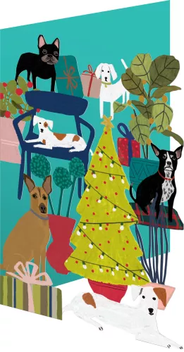 Cat and Dog Palais Lasercut Christmas Card single