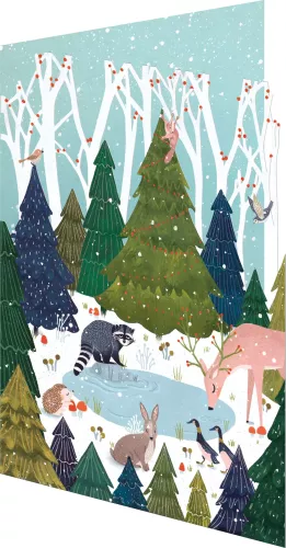 Wild Wood Hideaway Lasercut Christmas Card single
