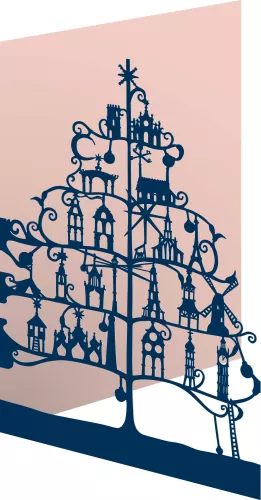 Christmas Tree Lasercut Christmas Card single