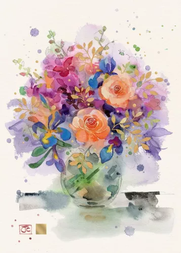 Orange roses, Greeting Card