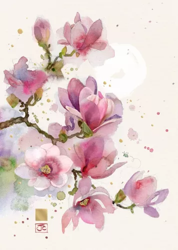 Pink Magnolia, Greeting Card