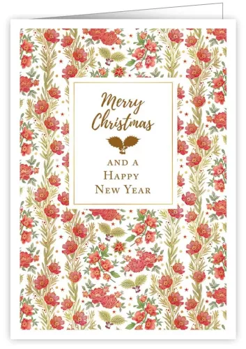Merry Christmas Flowers, Greeting Card