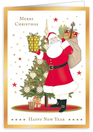 Santa Holding Presents, Greeting Card