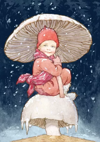 Fairy Land Xmas mushroom fairy, Greeting Card