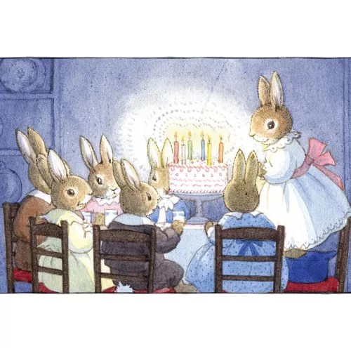 Golden Days bunny birthday, Greeting Card