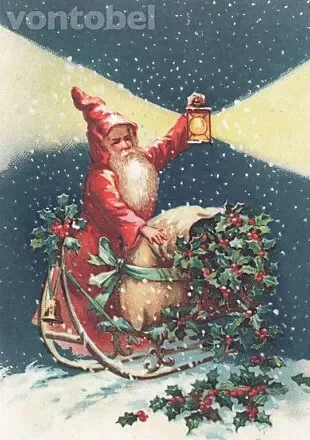 Father Christmas With a Lantern (c. 1905), Postcard