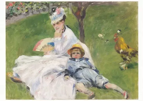 Madame Monet and Her Son (1874), Postcard