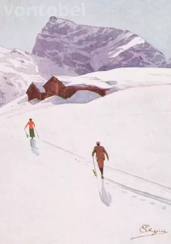Hiking in the Mountains Near Engelberg, Postcard