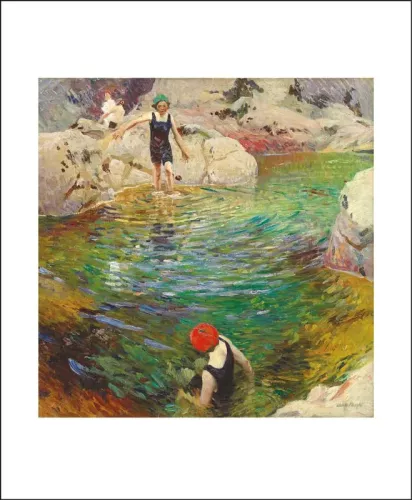 Bathing, Greeting Card
