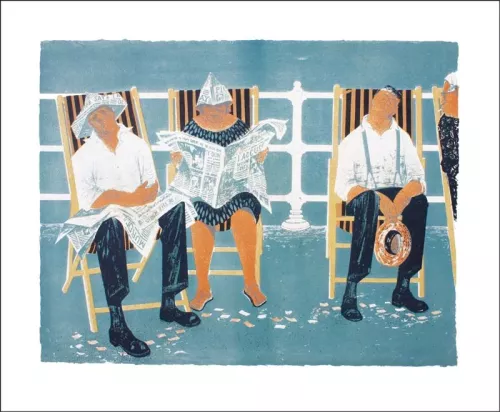 Deckchairs, 1958, Greeting Card