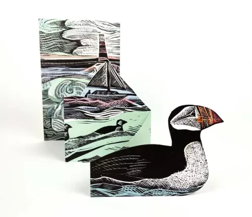Puffins at Coquet Island, Greeting Card