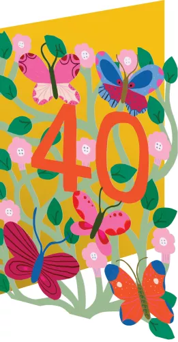 40 Butterflies Lasercut Card