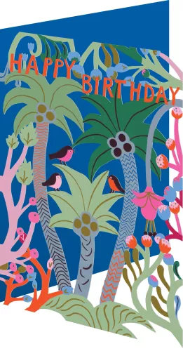 Palm Tree Birthday Lasercut Card