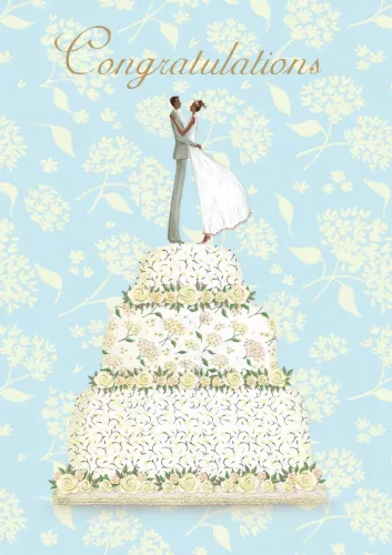 Couple on Cake Greeting Card