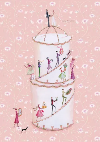 Wedding Cake Staircase Greeting Card