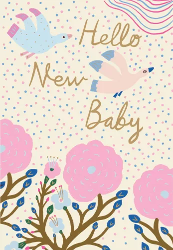 Hello Flying Birds Petite Card