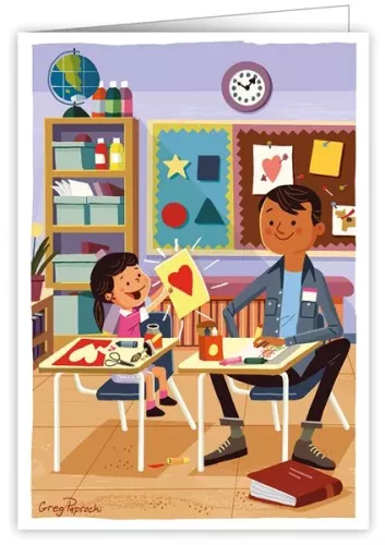 Wonderland Classroom, Greeting Card