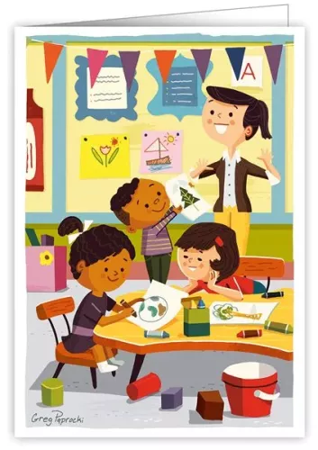 Wonderland Art Class, Greeting Card