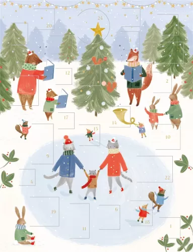 Ice Skating Animals, Advent Caldendar