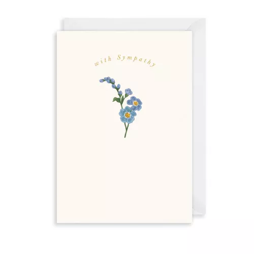 With Sympathy Forget Me Not, Greeting Card