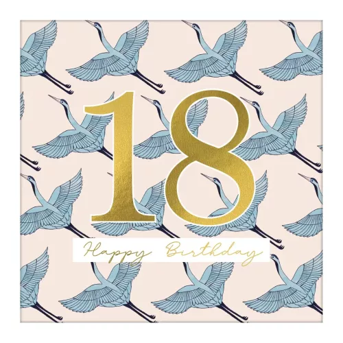 18 Blue Cranes, Greeting Card