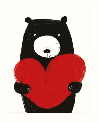Bear Holding Heart, Greeting Card