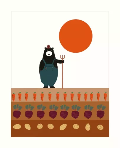 Bear Farmer, Greeting Card