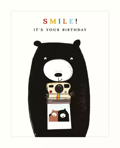 Bear & Camera, Greeting Card