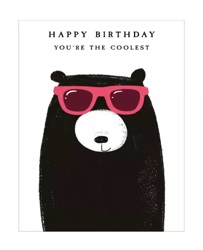 Bear In Sunglasses, Greeting Card
