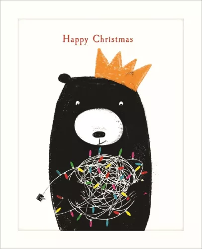 Bear Crown & Lights, Greeting Card
