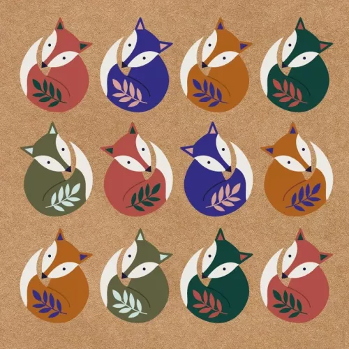 Multiple Foxes, Greeting Card