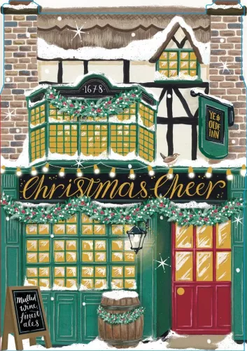 Christmas Cheer Pub, Greeting Card