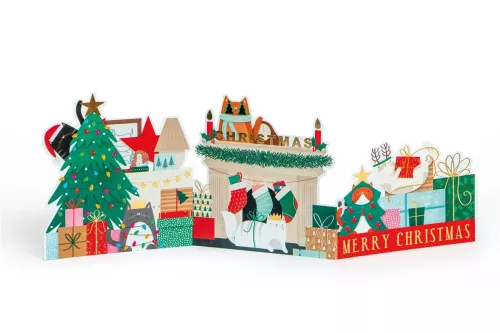 Christmas Cats, 3D Greeting Card