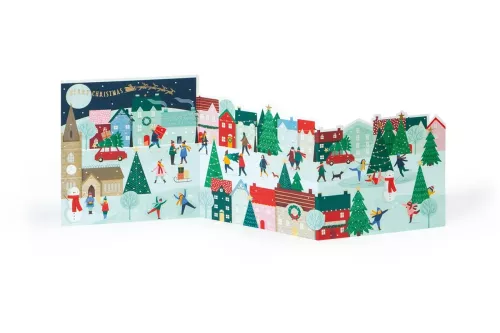 Christmas Village, 3D Greeting Card