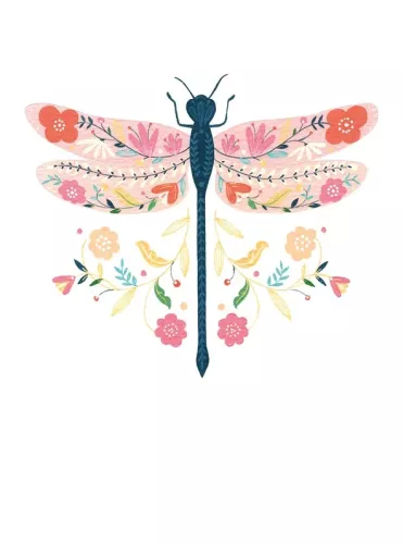 Floral Dragonfly, Greeting Card
