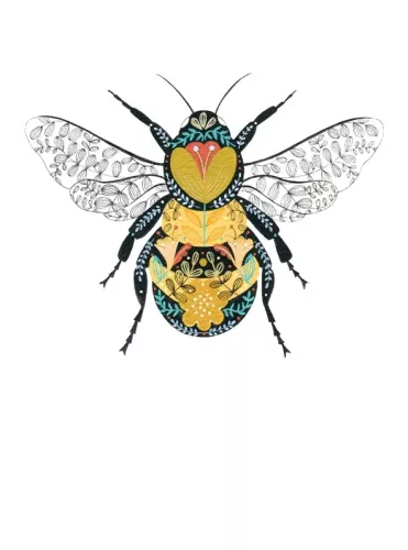 Floral Bee, Greeting Card