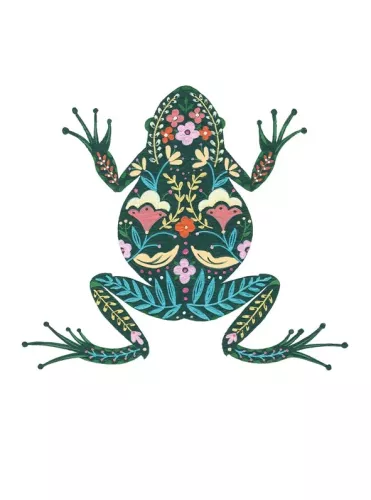 Floral Frog, Greeting Card